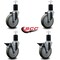 Service Caster 5'' Gray Poly Wheel Swivel 1-3/4'' Expanding Stem Caster Set 2 Brakes, 4PK SCC-EX20S514-PPUB-2-PLB-2-134 - alternate 2